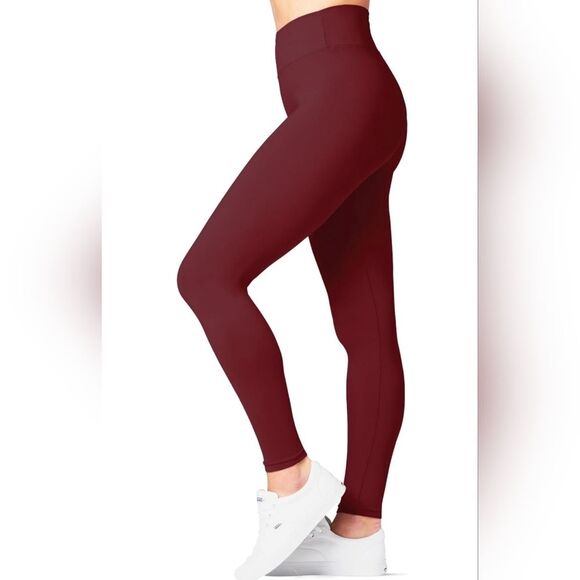 New Satina women's leggings plus size burgundy full length - Picture 1 of 4